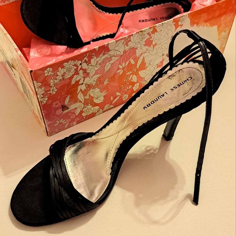 NWT Chinese Laundry Size 8 Black Willy Heels - Picture 7 of 10